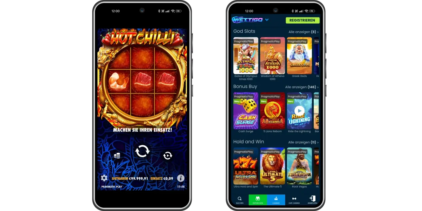 Mobile Version von Wettigo Casino